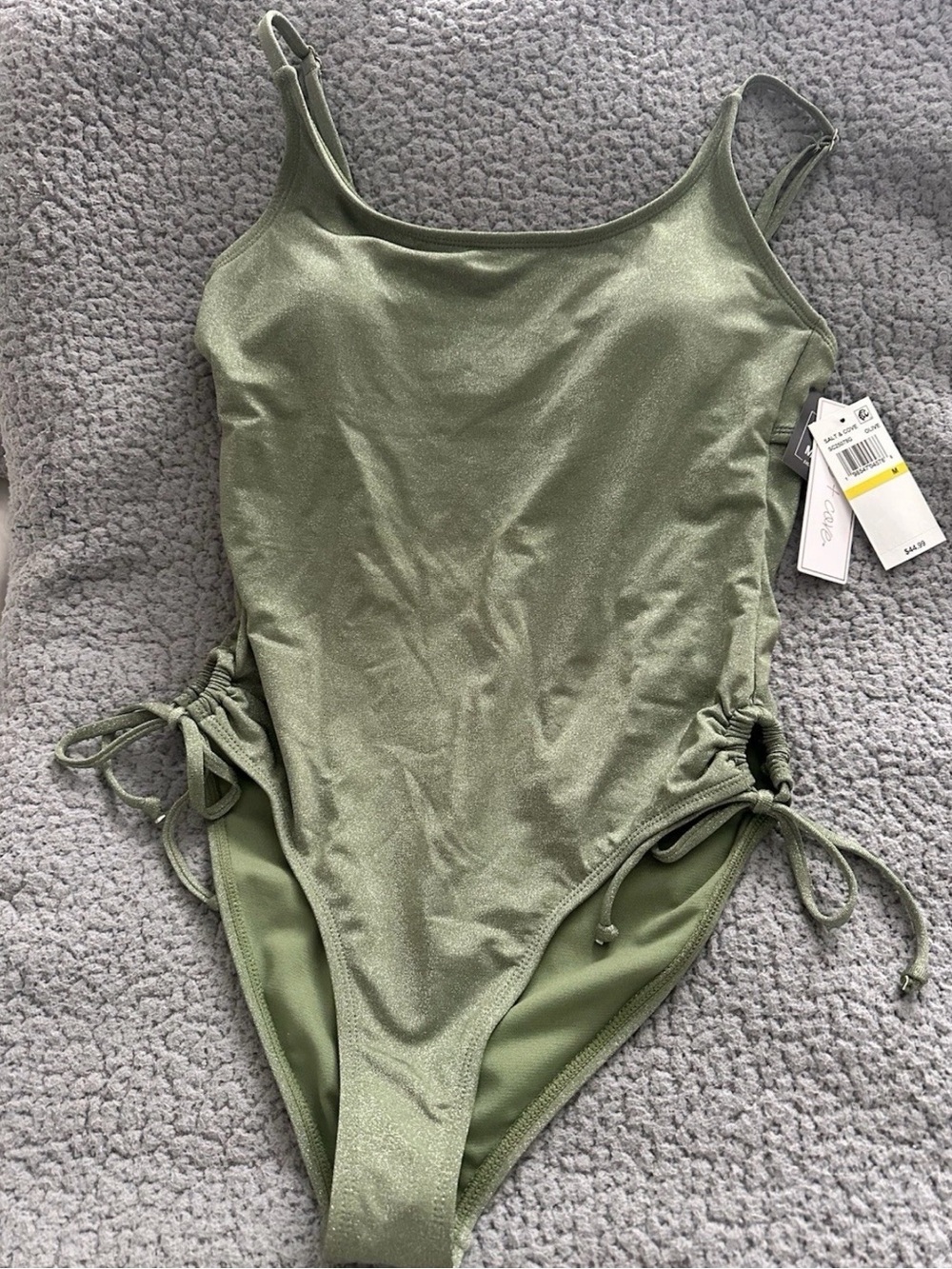 Salt + Cove Shimmery Olive One-Piece Swimsuit Size medium